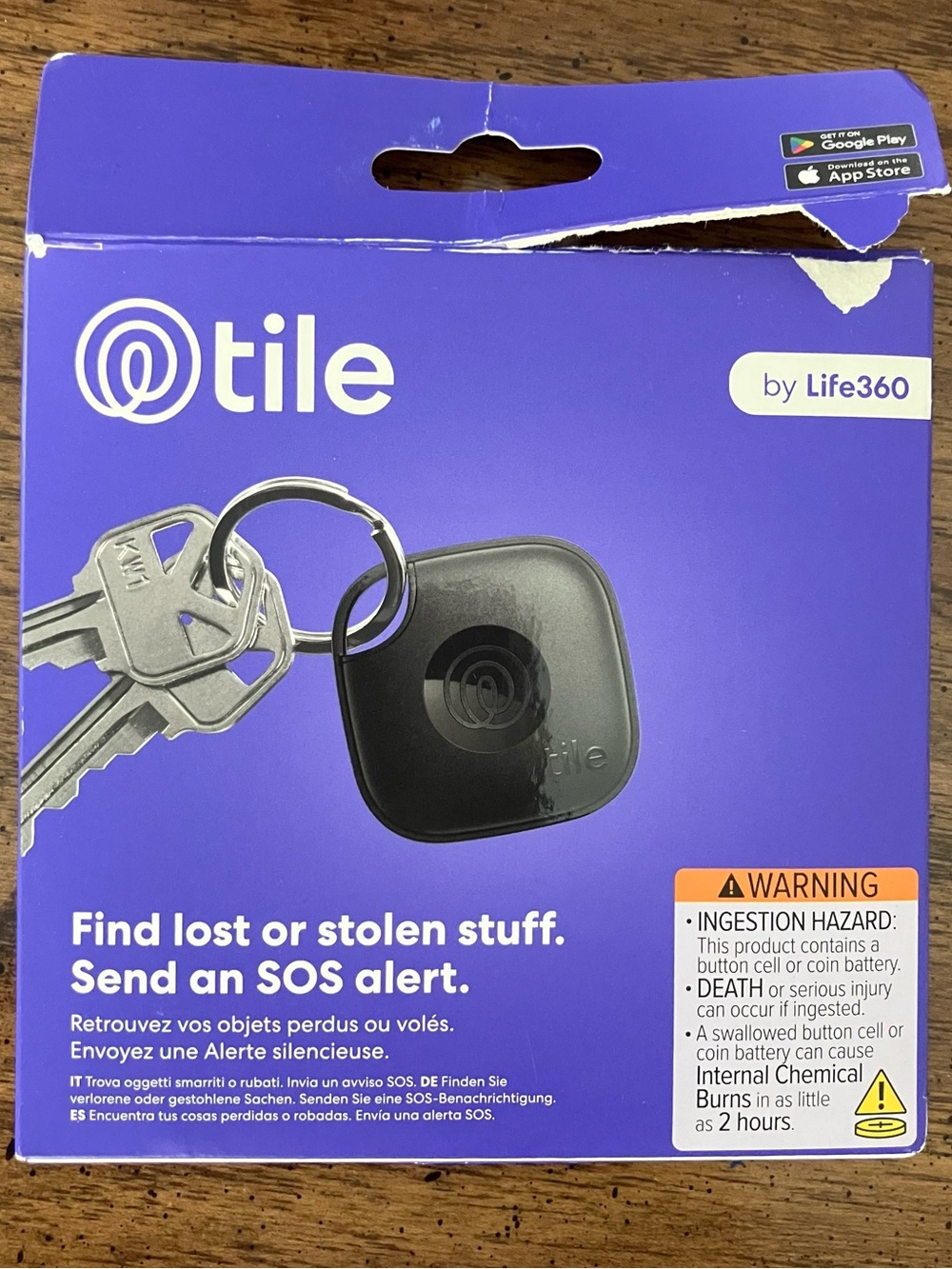 TILE By Life 360 Find Lost Stolen IOS/Android Compatible SOS Alert Bluetooth NEW